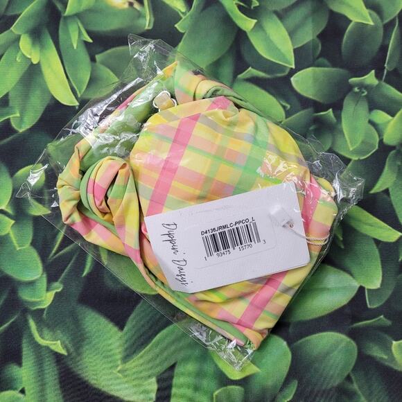 NWT Dippin' Daisy's Zen Knot Front Plaid Bikini Top sz Large might be Reversible - Picture 11 of 11